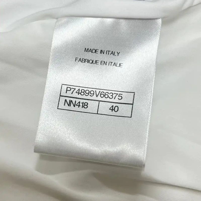 Chanel Chanel Summer White Polyester Logo Dress 0089 Size S / US 4 / IT 40 - 4 Thumbnail