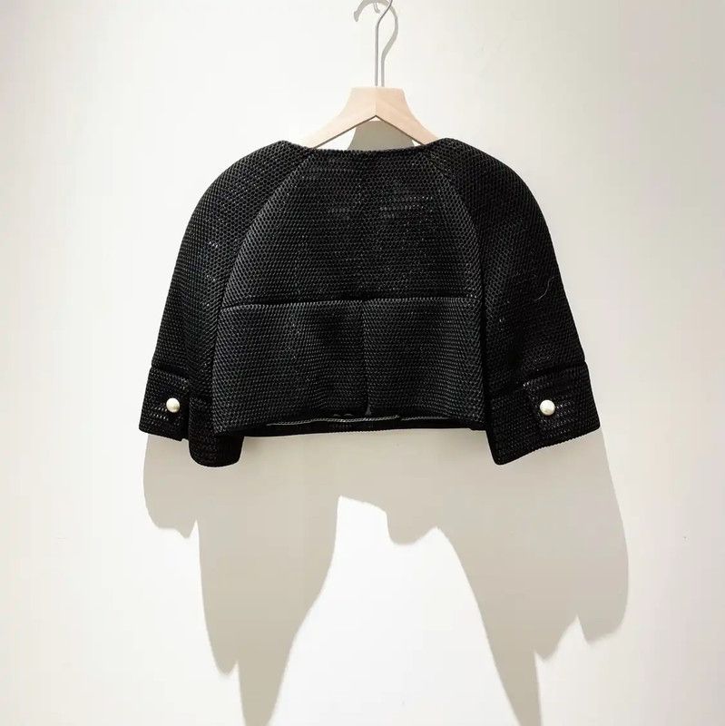 Chanel Chanel Black Polyester Women's Cardigan 0089 Size S / US 4 / IT 40 - 2 Thumbnail