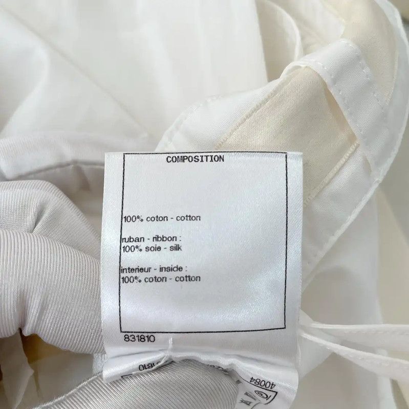 Chanel Chanel White Cotton Casual Pants for Women 0089 Size 28" / US 6 / IT 42 - 8 Thumbnail