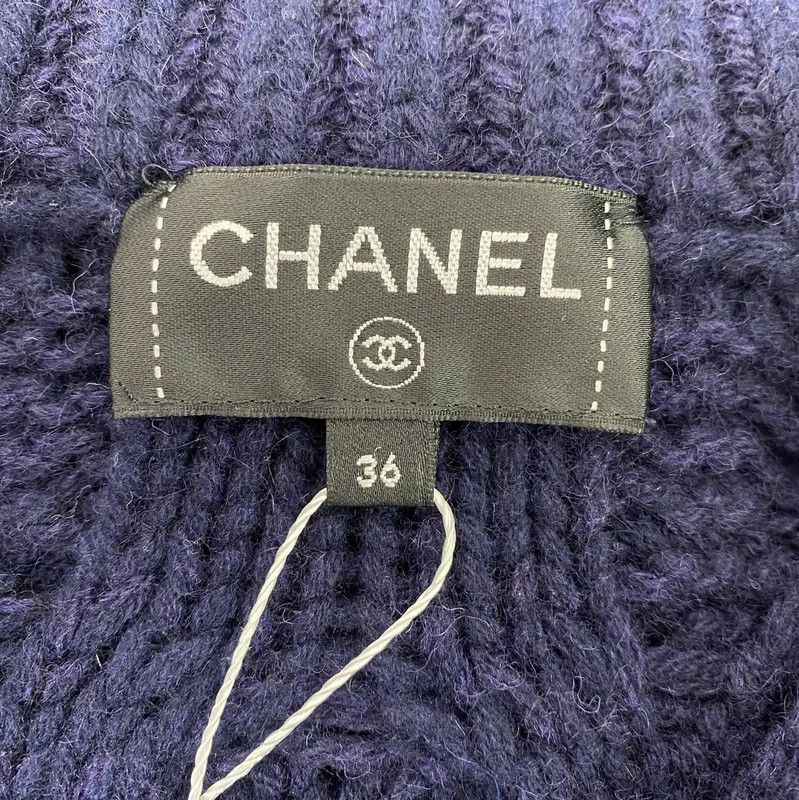 Chanel Chanel Blue Wool Knit Pullover Sweater 0089 Size S / US 4 / IT 40 - 6 Thumbnail