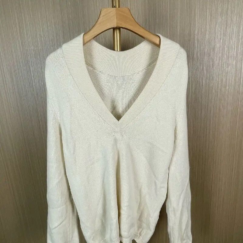 Chanel Chanel Cream Cashmere Women's Sweater 0089 Size L / US 10 / IT 46 - 2 Thumbnail