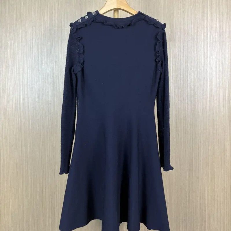 Chanel Chanel Navy Wool Dress for Women 0089 Size M / US 6-8 / IT 42-44 - 2 Thumbnail