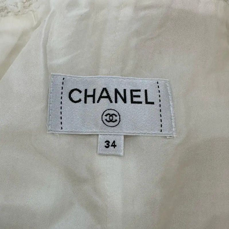 Chanel Chanel White Wool Casual Trousers for Women 0089 Size 23" - 4 Thumbnail
