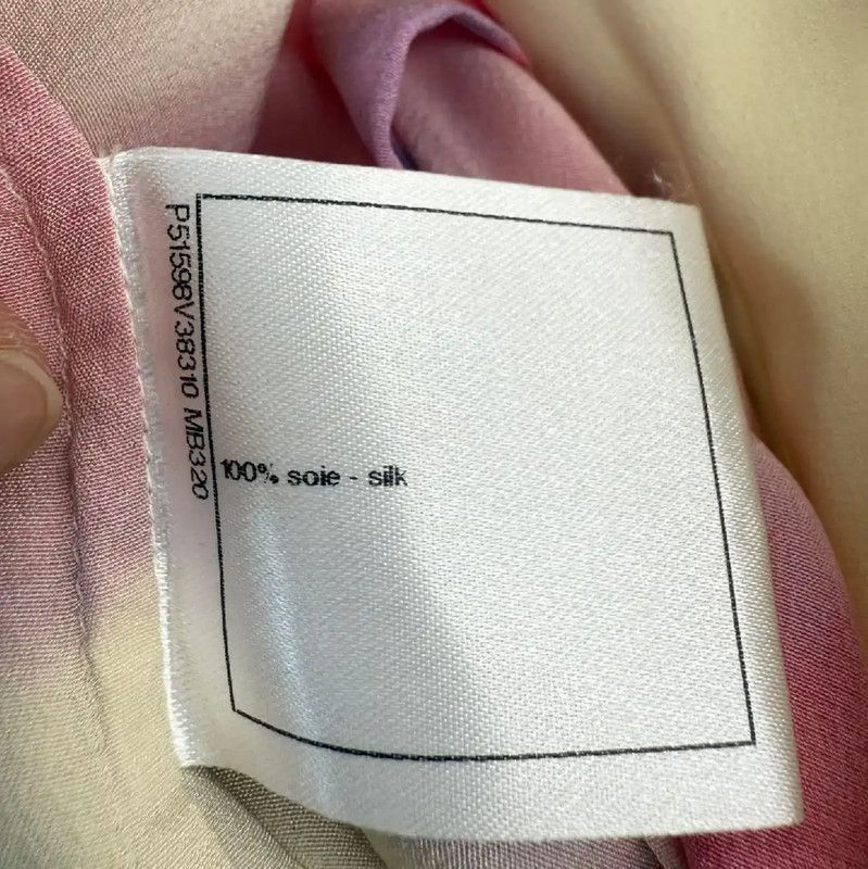 Chanel Chanel M White Silk Pleated Skirt 0089 Size 23" - 3 Thumbnail