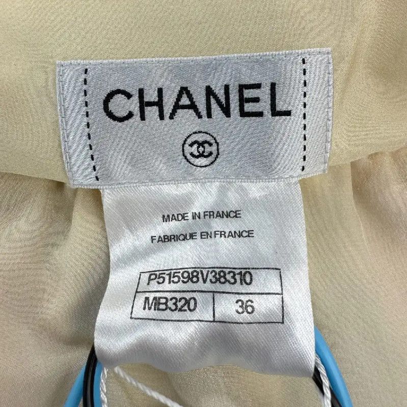 Chanel Chanel M White Silk Pleated Skirt 0089 Size 23" - 4 Thumbnail
