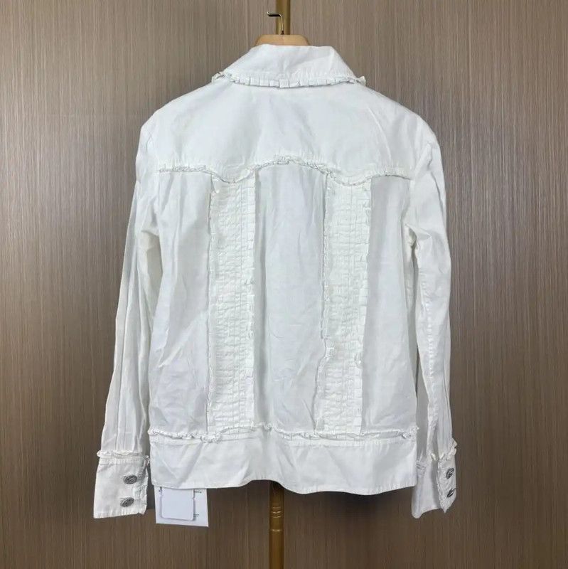 Chanel Chanel Cream Cotton Women's Jacket 0089 Size M / US 6-8 / IT 42-44 - 2 Thumbnail