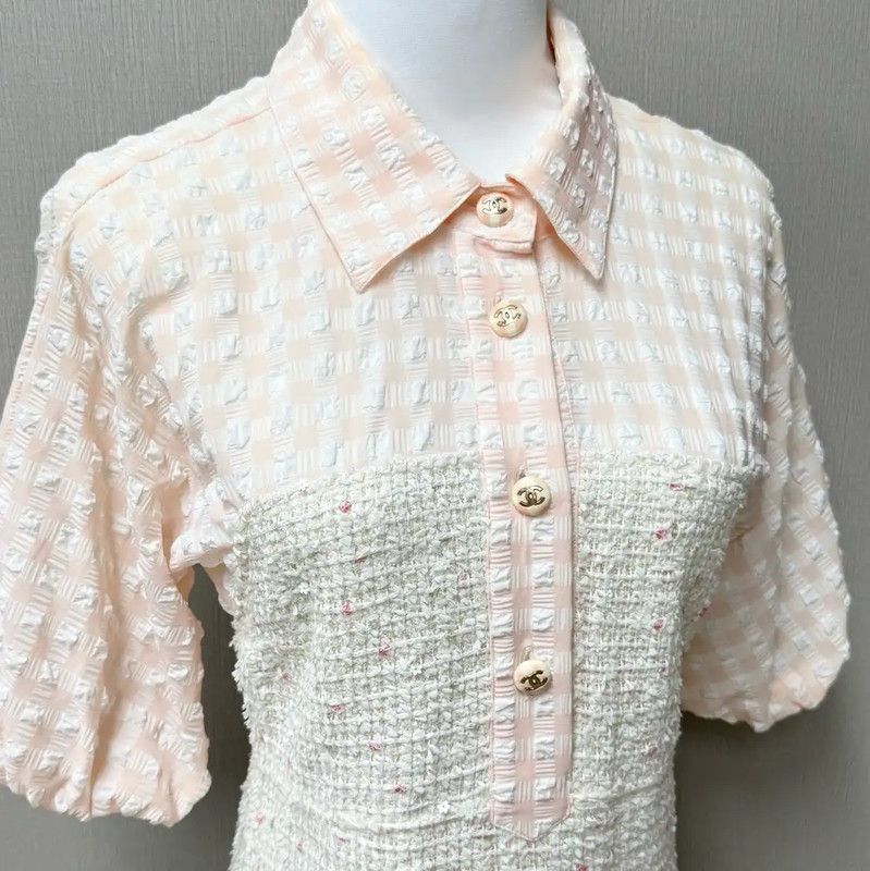 Chanel Chanel Summer Short Sleeve Dress in Light Pink 0089 Size M / US 6-8 / IT 42-44 - 4 Thumbnail