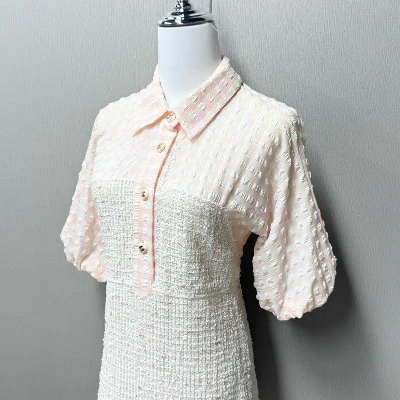 Chanel Chanel Summer Short Sleeve Dress in Light Pink 0089 Size M / US 6-8 / IT 42-44 - 3 Thumbnail