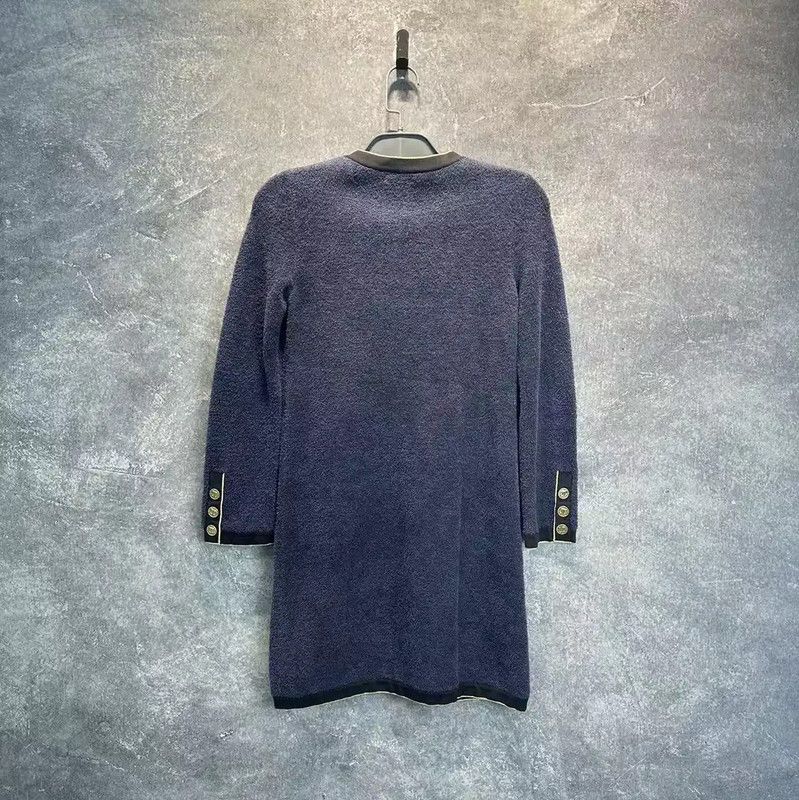 Chanel Chanel Navy Cotton Women's Dress Size S 0089 Size S / US 4 / IT 40 - 2 Thumbnail