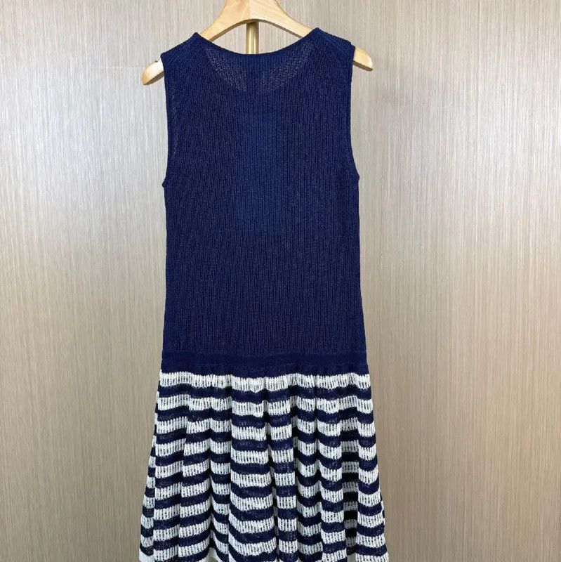 Chanel Chanel Cotton Striped Midi Dress for Women 0089 Size M / US 6-8 / IT 42-44 - 2 Thumbnail