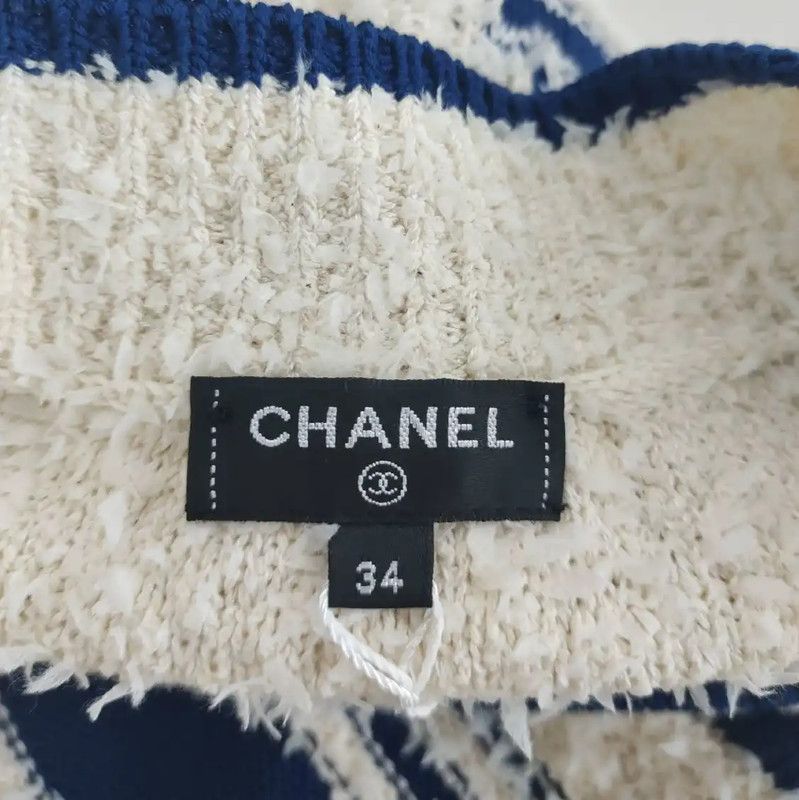 Chanel Chanel White Cotton Skirt for Women 0089 Size 23" - 3 Thumbnail