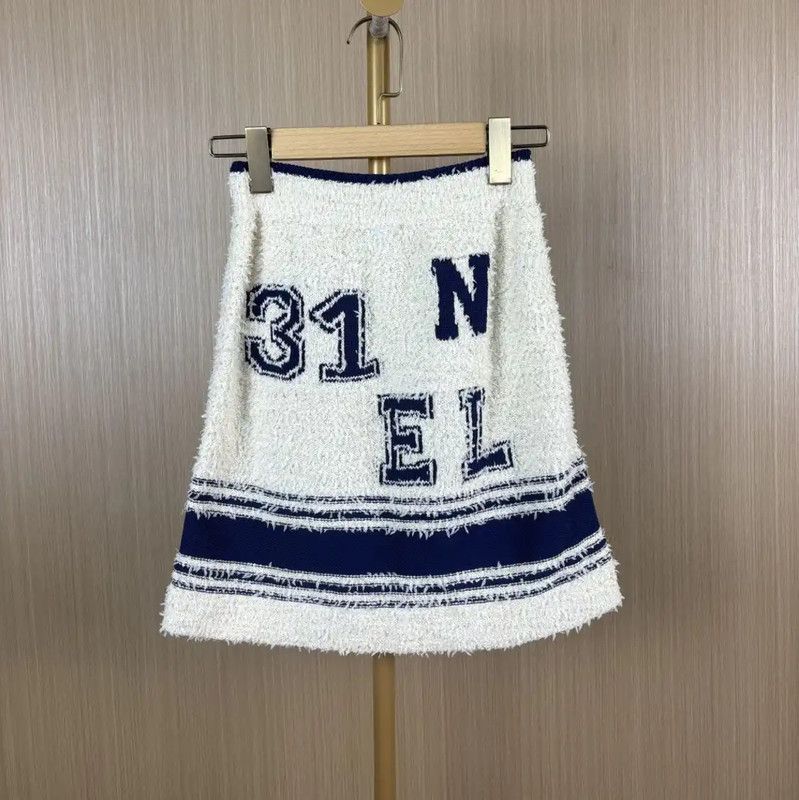 Chanel Chanel White Cotton Skirt for Women 0089 Size 23" - 2 Thumbnail