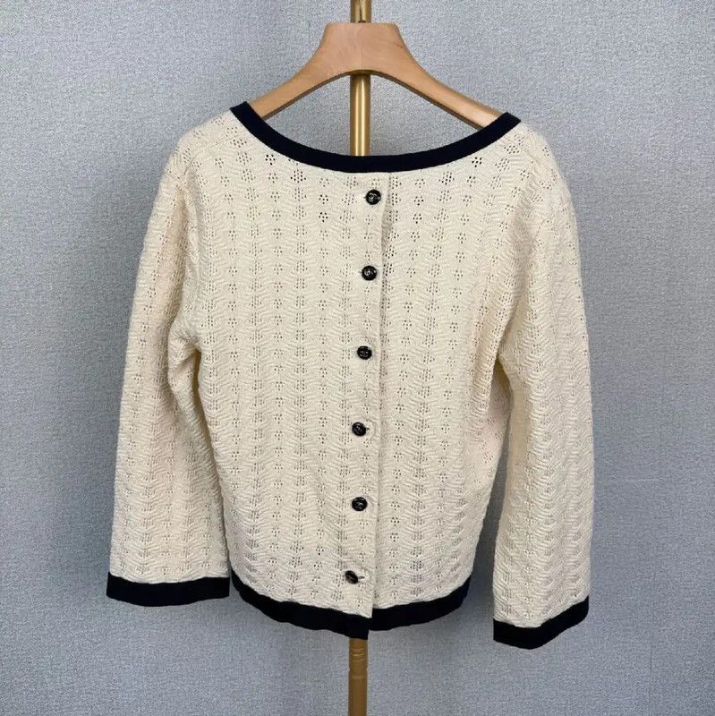 Chanel Chanel Cream Wool Pullover Sweater for Women 0089 Size L / US 10 / IT 46 - 2 Thumbnail