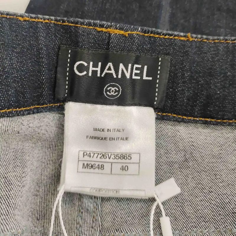 Chanel Chanel Women's Size L Dark Blue Denim Pants 0089 Size 30" / US 8 / IT 44 - 3 Thumbnail