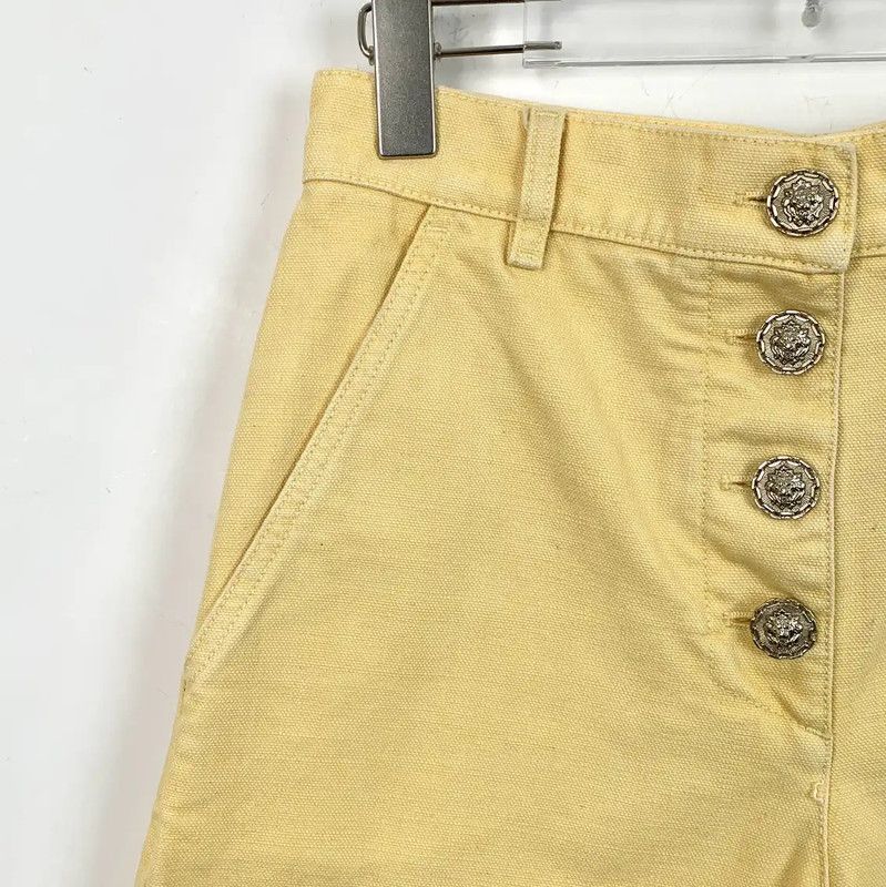 Chanel Chanel Yellow Cotton Casual Pants for Women 0089 Size 23" - 3 Thumbnail