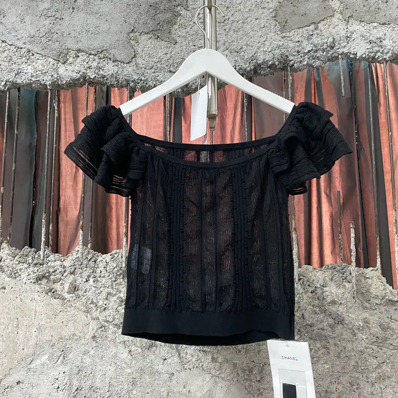 Chanel Summer Black Short Sleeve Top 0089