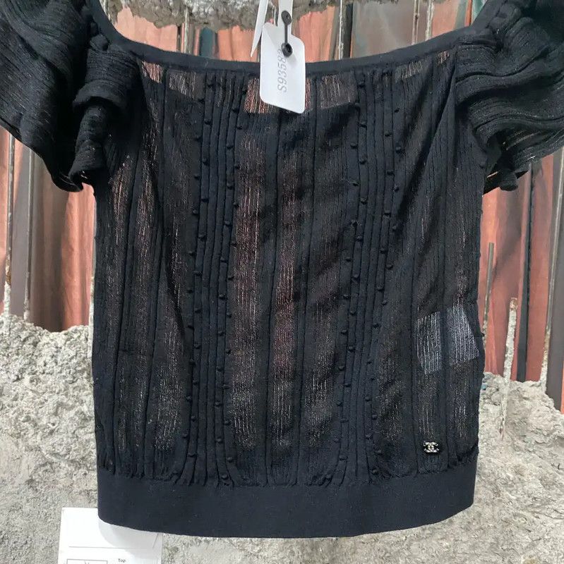 Chanel Summer Black Short Sleeve Top 0089