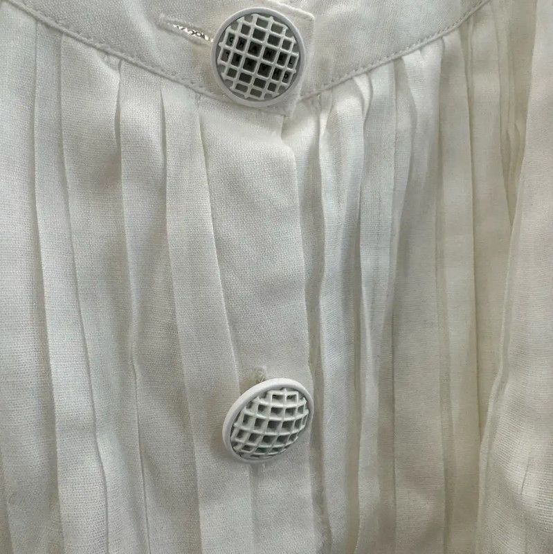 Chanel Chanel White Cotton Pleated T-Shirt for Women 0089 Size XL / US 12-14 / IT 48-50 - 4 Thumbnail