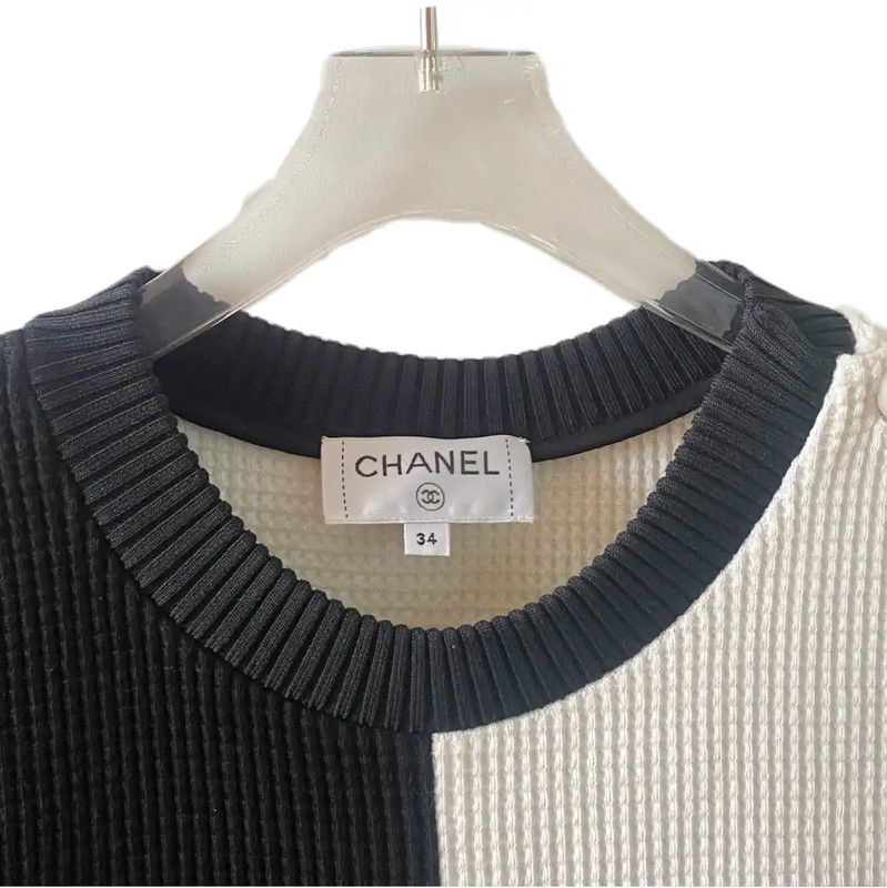 Chanel Chanel White Cotton Women's T-Shirt 0089 Size S / US 4 / IT 40 - 3 Thumbnail
