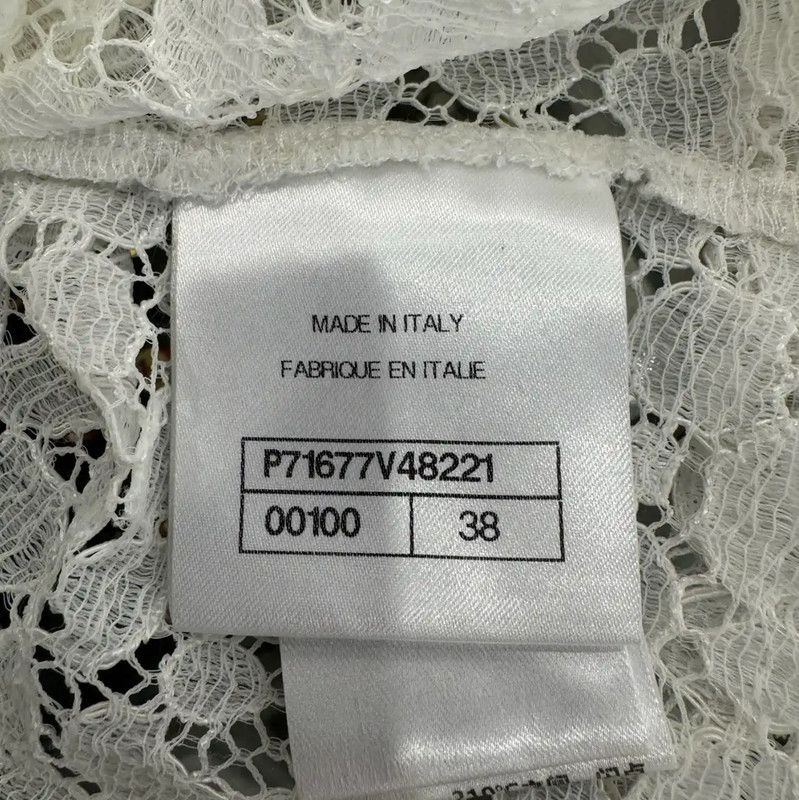 Chanel Chanel Silk White Women's Jacket 0089 Size M / US 6-8 / IT 42-44 - 7 Thumbnail