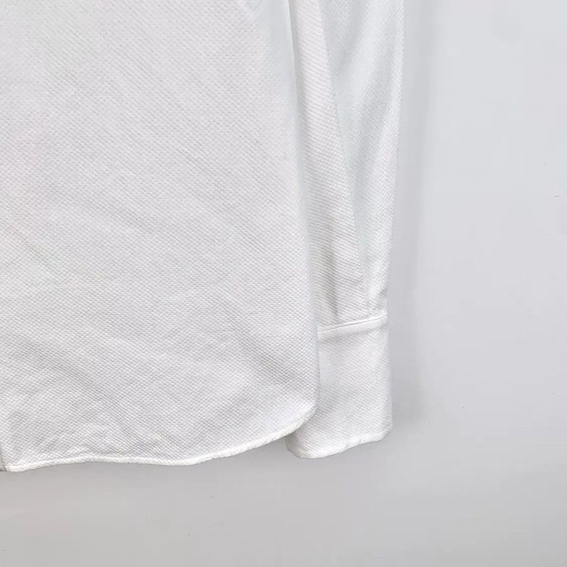Chanel Chanel White Cotton Women's Shirt with Ribbon Tie 0089 Size S / US 4 / IT 40 - 4 Thumbnail