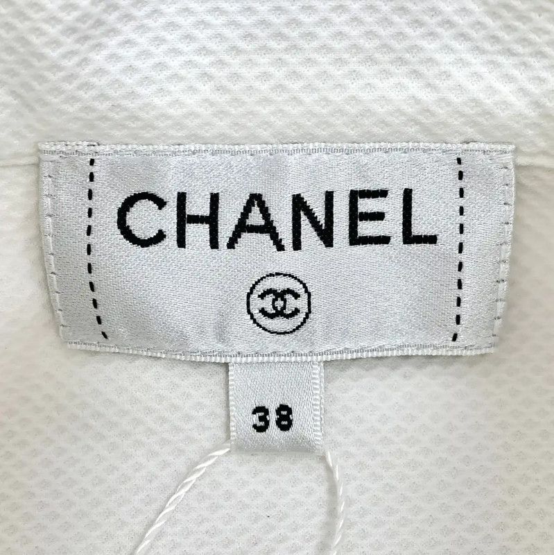 Chanel Chanel White Cotton Women's Shirt with Ribbon Tie 0089 Size S / US 4 / IT 40 - 5 Thumbnail