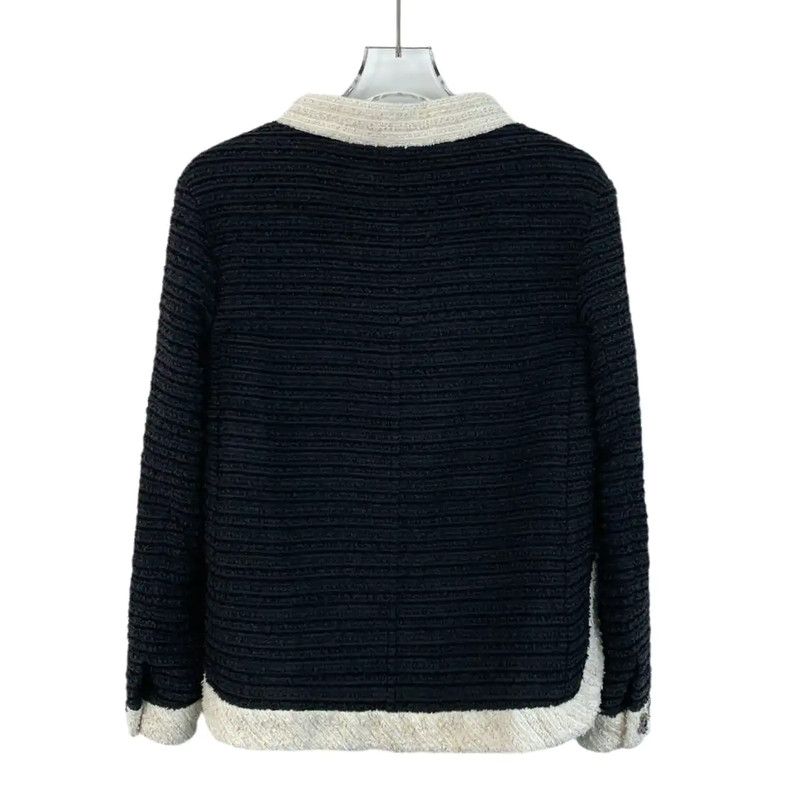 Chanel Chanel Black Cotton Women's Jacket 0089 Size XS / US 0-2 / IT 36-38 - 2 Thumbnail