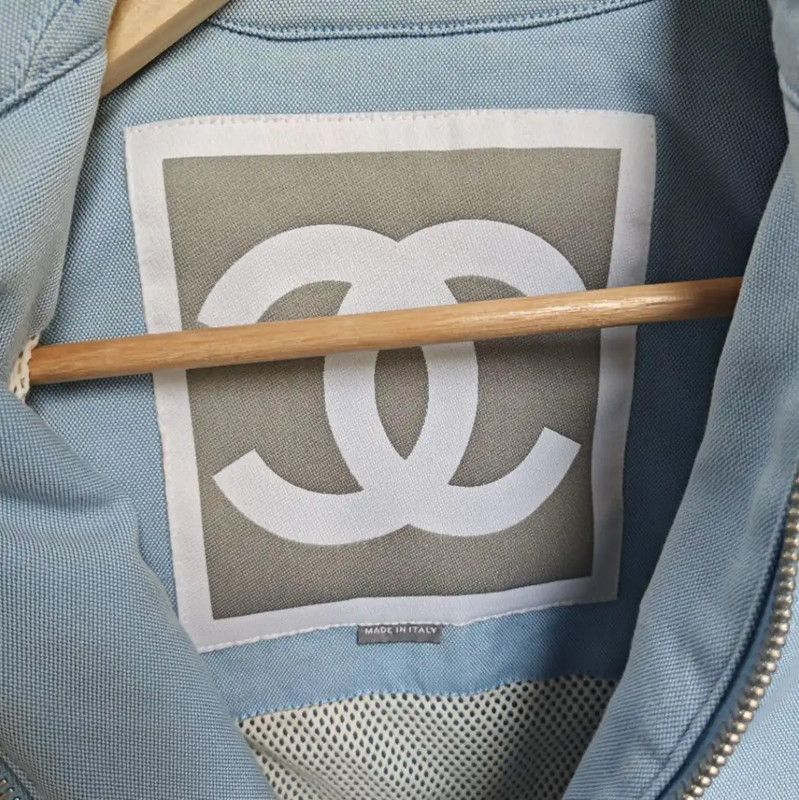 Chanel Chanel Light Blue Cotton Jacket for Women 0089 Size L / US 10 / IT 46 - 3 Thumbnail