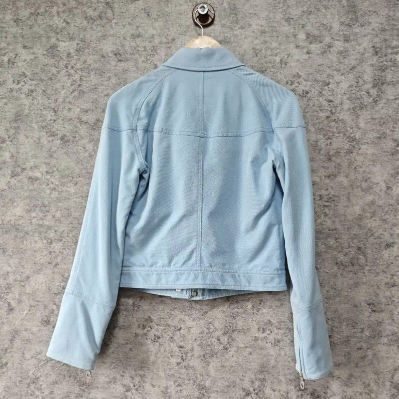 Chanel Chanel Light Blue Cotton Jacket for Women 0089 Size L / US 10 / IT 46 - 2 Thumbnail