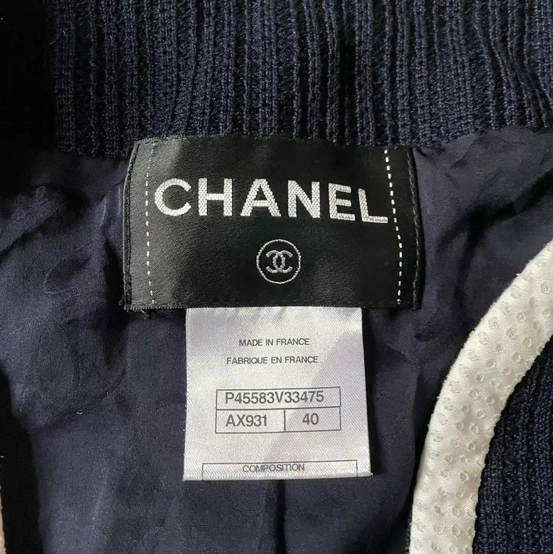 Chanel Chanel Black Women's Jacket with White Trim 0089 Size M / US 6-8 / IT 42-44 - 3 Thumbnail