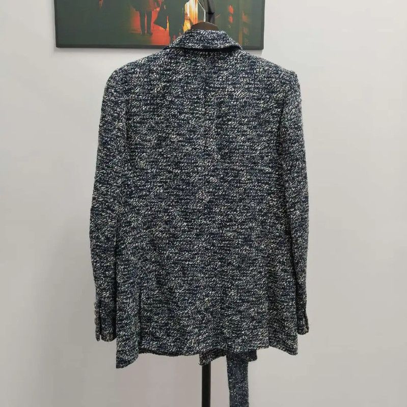 Chanel Chanel Gray Cotton-Blend Women's Cardigan 0089 Size ONE SIZE - 2 Thumbnail