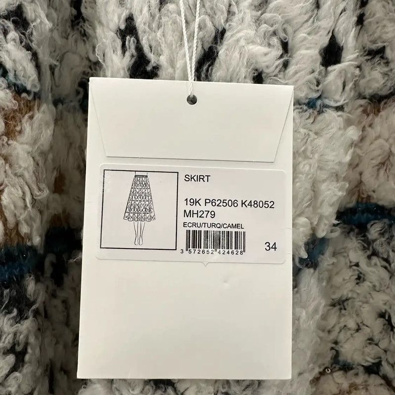 Chanel Chanel Women's White Wool Skirt 0089 Size 22" - 5 Thumbnail