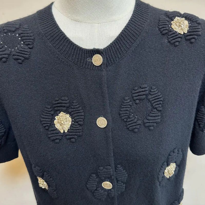 Chanel Chanel Black Short Sleeve Pullover Sweater 0089 Size S / US 4 / IT 40 - 4 Thumbnail