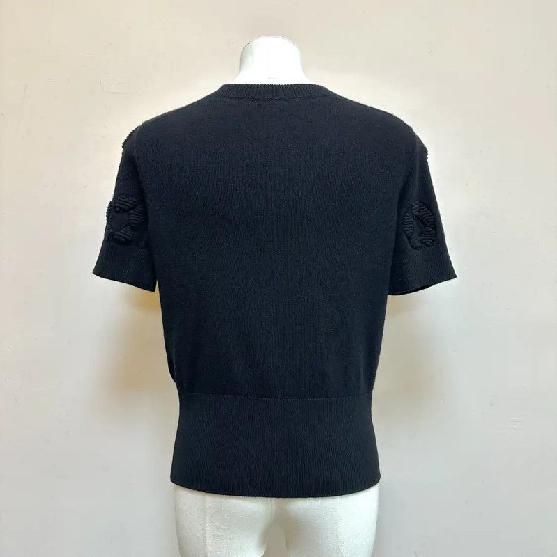 Chanel Chanel Black Short Sleeve Pullover Sweater 0089 Size S / US 4 / IT 40 - 3 Thumbnail