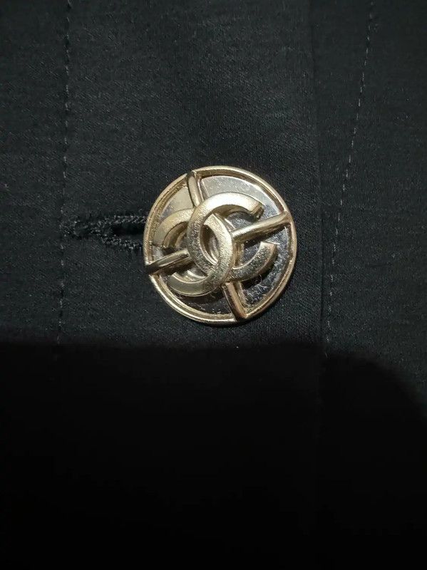 Chanel Chanel Logo Black Polyester Women's Jacket 0089 Size S / US 4 / IT 40 - 3 Thumbnail