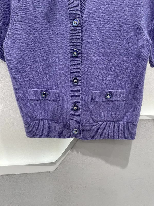 Chanel Chanel Purple Short Sleeve Summer Top 0089 Size ONE SIZE - 4 Thumbnail