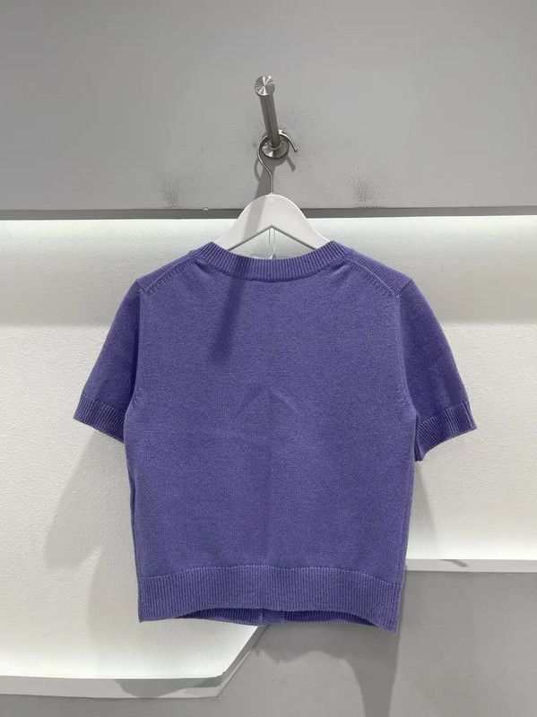 Chanel Chanel Purple Short Sleeve Summer Top 0089 Size ONE SIZE - 2 Thumbnail