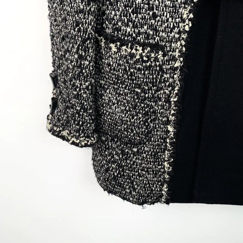 Chanel Chanel Black Wool Women's Coat 0089 Size XXS / US 00 / IT 34 - 4 Thumbnail