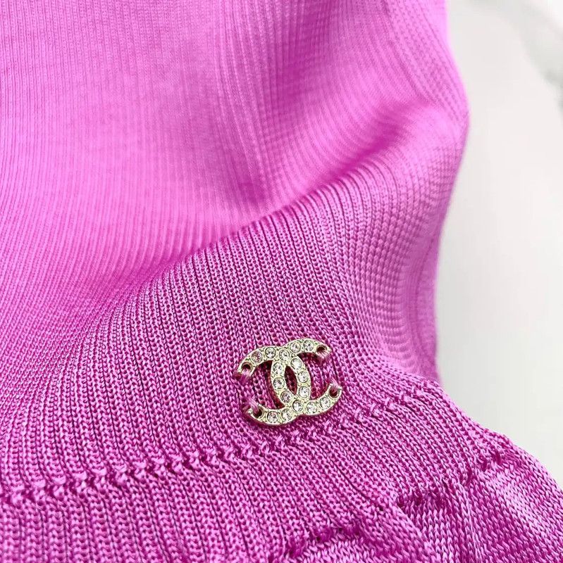 Chanel Chanel Purple Silk Women's Top 0089 Size S / US 4 / IT 40 - 6 Thumbnail