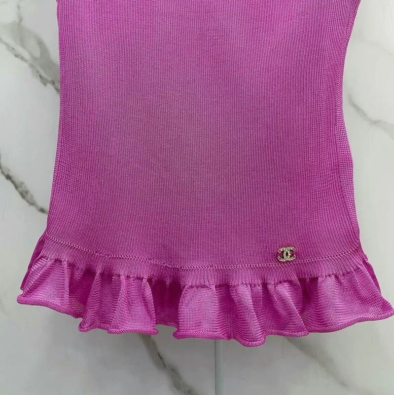 Chanel Chanel Purple Silk Women's Top 0089 Size S / US 4 / IT 40 - 5 Thumbnail