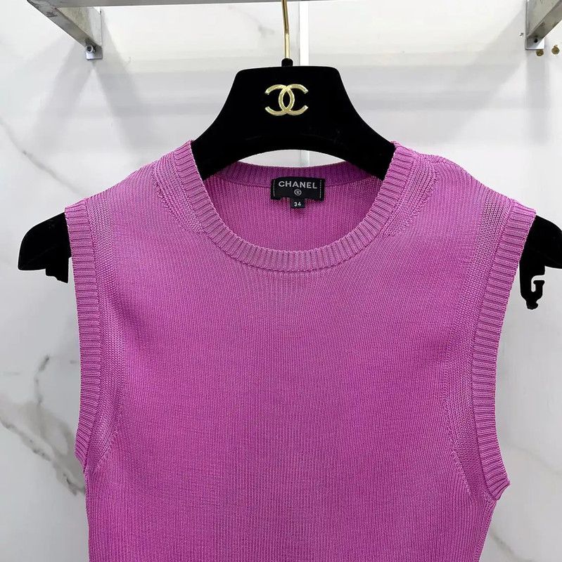 Chanel Chanel Purple Silk Women's Top 0089 Size S / US 4 / IT 40 - 4 Thumbnail