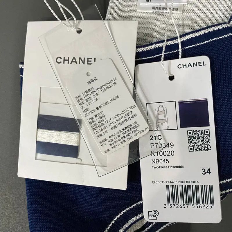 Chanel Chanel Summer Navy Blue Women's T-shirt 0089 Size ONE SIZE - 5 Thumbnail