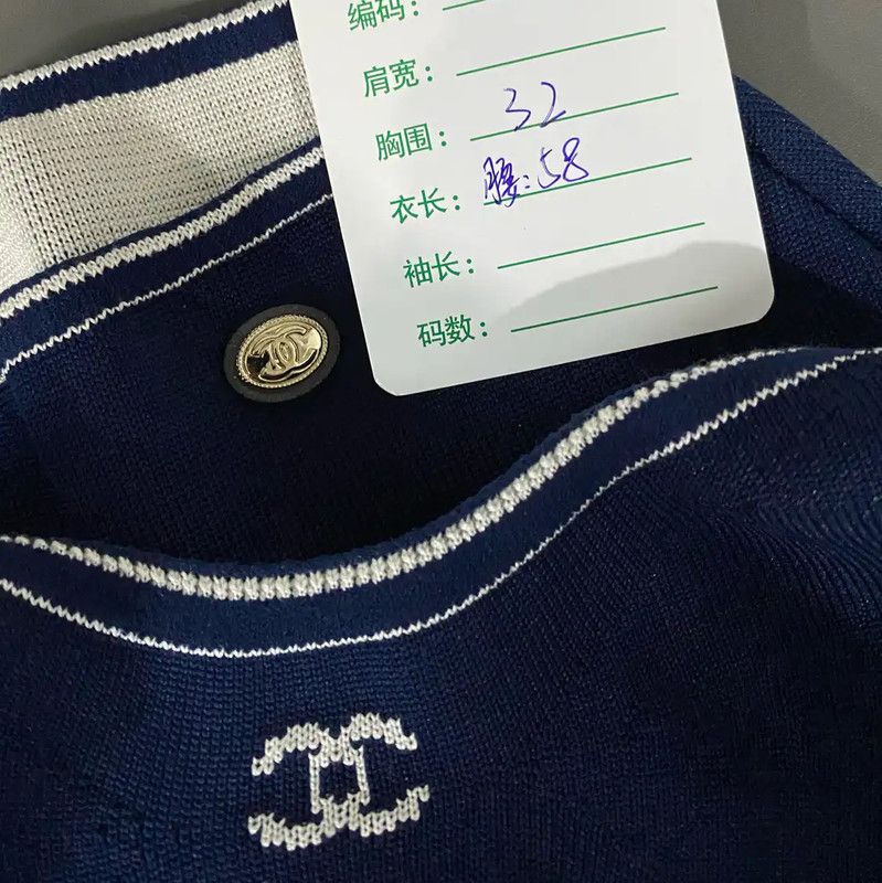 Chanel Chanel Summer Navy Blue Women's T-shirt 0089 Size ONE SIZE - 6 Thumbnail