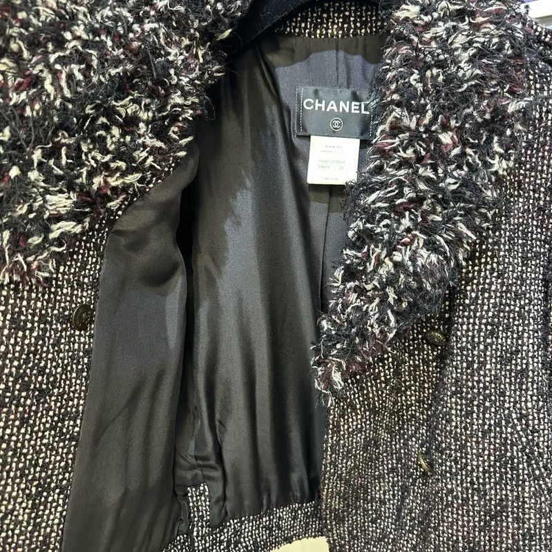 Chanel Chanel Gray Wool Boucle Cardigan 0089 Size S / US 4 / IT 40 - 4 Thumbnail