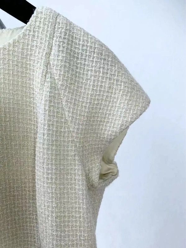 Chanel Chanel Cream Cotton Women's Dress Size XL 0089 Size XL / US 12-14 / IT 48-50 - 3 Thumbnail