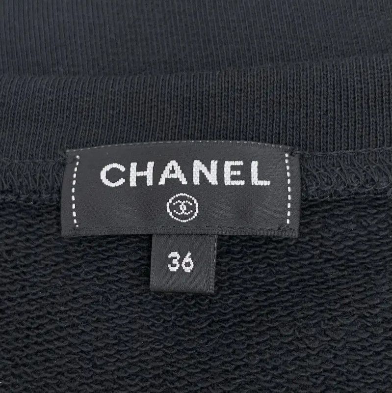 Chanel Chanel Black Cotton T-Shirt with Logo 0089 Size XS / US 0-2 / IT 36-38 - 5 Thumbnail