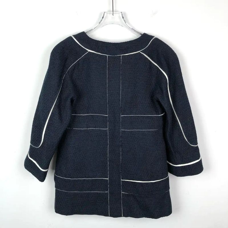 Chanel Chanel Navy Cotton Cardigan for Women 0089 Size XXS / US 00 / IT 34 - 2 Thumbnail