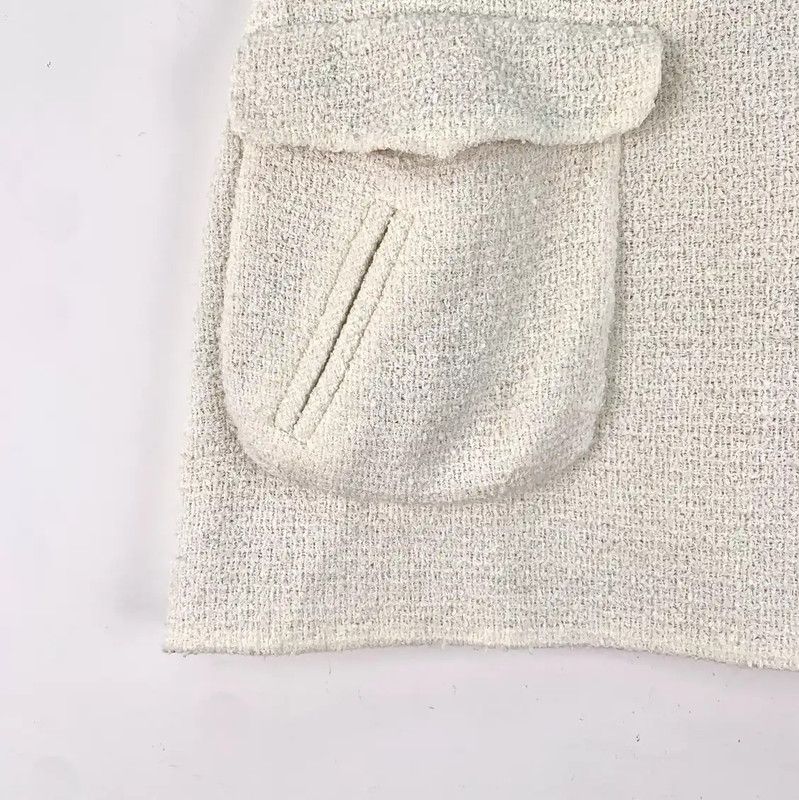 Chanel Chanel White Nylon Skirt Size XS 0089 Size 22" - 4 Thumbnail