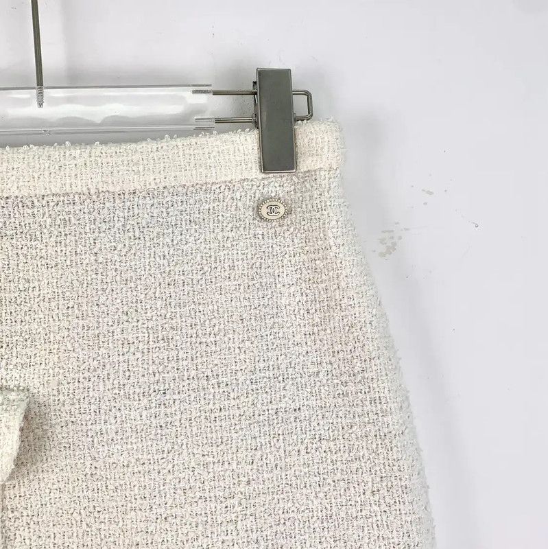 Chanel Chanel White Nylon Skirt Size XS 0089 Size 22" - 3 Thumbnail