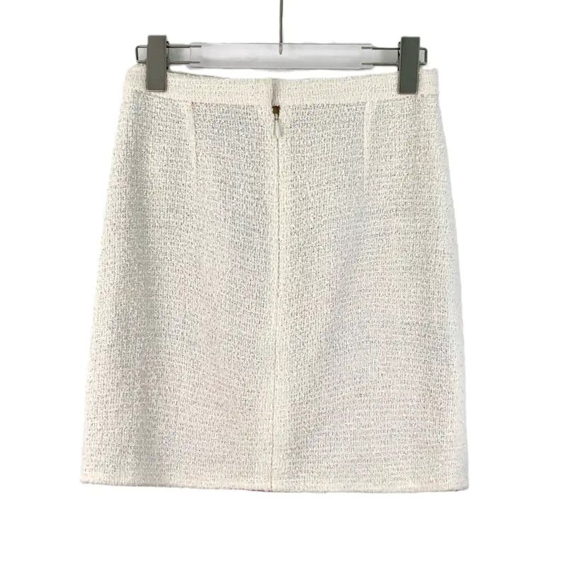 Chanel Chanel White Nylon Skirt Size XS 0089 Size 22" - 2 Thumbnail